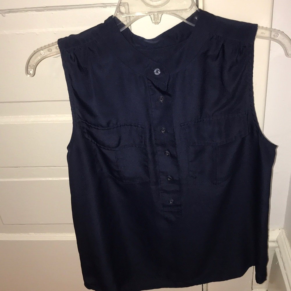 Size 6- J. Crew sleeveless blue blouse